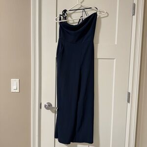 Dynamite Navy Blue Wide Leg Jumpsuit
